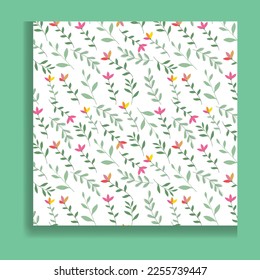 Seamless floral pattern with Beautiful flowers and leaves. vector Illustration.