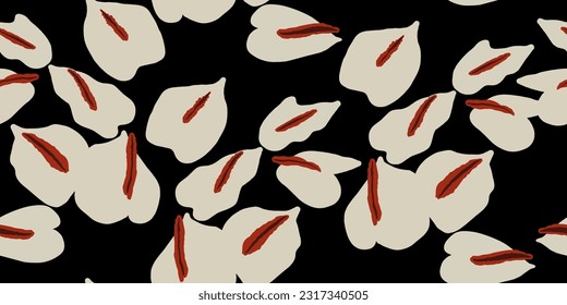 Seamless floral pattern beautiful flowers vector. Abstract pattern. Modern design template. Hand drawn style.
