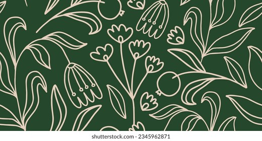 Nahtlose Blumenmuster schöne Blumen, Vektorgrafik