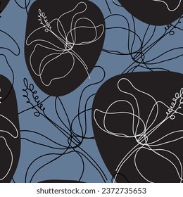 Seamless floral pattern beautiful flowers vector. Abstract pattern. Modern design template. Hand drawn style.
