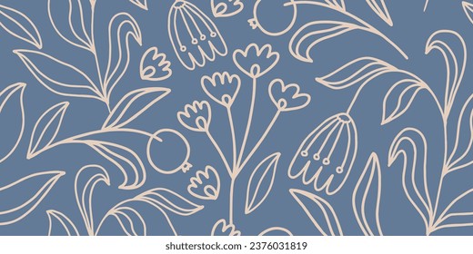 Seamless floral pattern beautiful flowers vector
