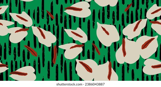 Seamless floral pattern beautiful flowers vector. Abstract pattern. Modern design template. Hand drawn style.
