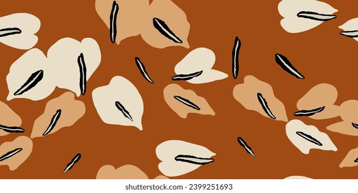 Seamless floral pattern beautiful flowers vector. Abstract pattern. Modern design template. Hand drawn style.
