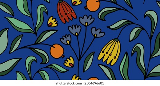 Seamless floral pattern beautiful flowers vector
