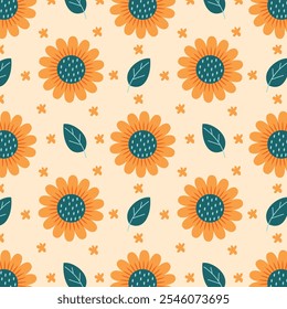 Nahtloses Blumenmuster mit schönen Blumen und Farben.