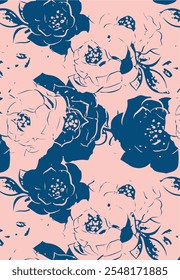 Seamless Floral Pattern with beautiful rose background