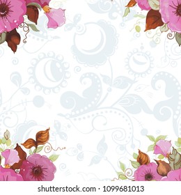Nahtlose Blumenmuster mit schönen Frühlingsblumen