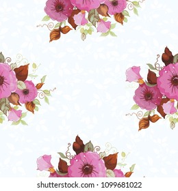 Seamless floral pattern with beautiful spring flowers