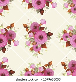 Seamless floral pattern with beautiful spring flowers
