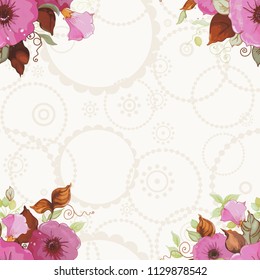 Seamless floral pattern with beautiful spring flowers