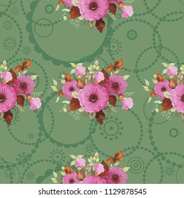 Seamless floral pattern with beautiful spring flowers