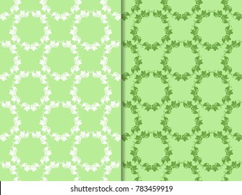 seamless floral pattern with beetle on the leaves