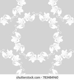 seamless floral pattern with beetle on the leaves