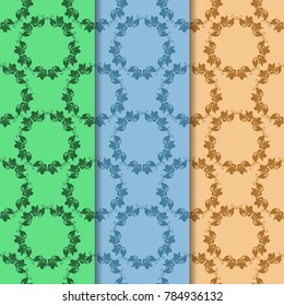 seamless floral pattern with beetle on the leaves