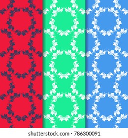 seamless floral pattern with beetle on the leaves