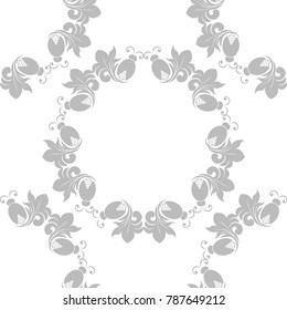 seamless floral pattern with beetle on the leaves