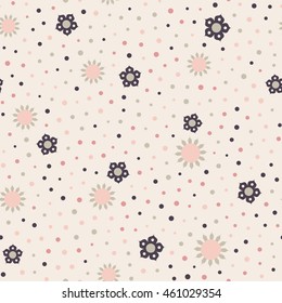 Seamless floral pattern with beige background