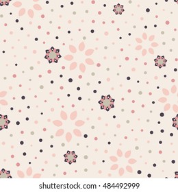 Seamless floral pattern with beige background