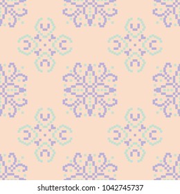Seamless floral pattern. Beige violet and blue background for wallpapers, textile and fabrics