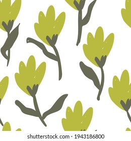 patrón floral sin fisuras con gran ilustración vectorial de flores verdes. Bien por, tela, tarjeta, papel, papel de pared, papel de envoltura, textil.