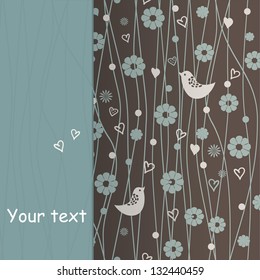 seamless floral pattern with birds eps10