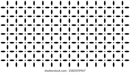 Seamless floral pattern. Black and white geometric background.