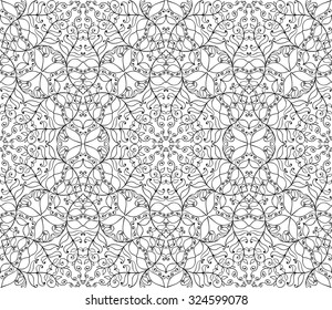 Seamless Floral Pattern Black and White