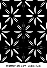 Seamless floral pattern in black and white