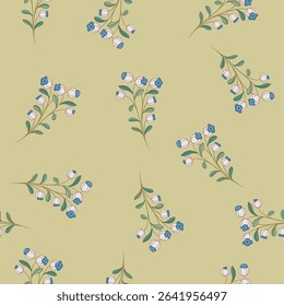 Seamless floral pattern with blooming branches. Vintage style.