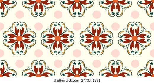 Seamless floral pattern with blooming flowers and decorative leaves in a soft vintage style for elegant wallpaper and textile design