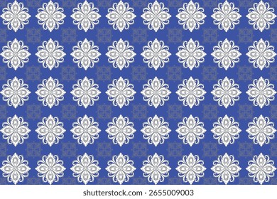 seamless floral pattern blue background 