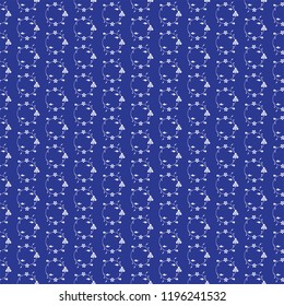 Seamless floral pattern in blue color. Decorative texture for wallpapers, fabrics and backgrounds.