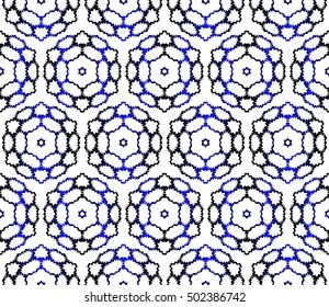 Seamless floral pattern. blue color, vector graphic illustration. Ethnic arabic indian ornament. For wallpaper, brochure, web page background.