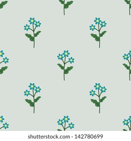 	Seamless floral pattern with blue flowers