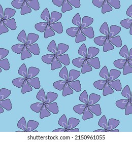 Seamless floral pattern of blue flowers on a soft blue background vector illustration for design
