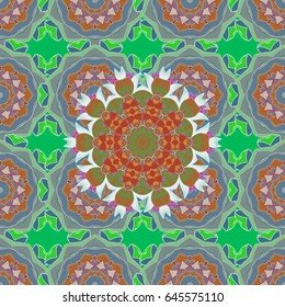 Seamless floral pattern with blue and pink flowers, watercolor. Vector flower illustration. Seamless pattern with floral motif.