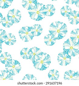 Seamless floral pattern with blue poppy flowers 