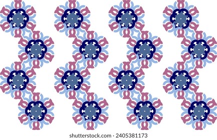 seamless floral pattern, Seamless blue and purple repeated flower pattern, replete image, rapport pattern, design for fabric printing
