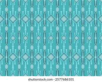 Seamless Floral Pattern with Blue and White Hearts, Vintage Ornament Design, Retro Fabric Pattern, Seamless Fabric Design, Table Cloth, Shawl

