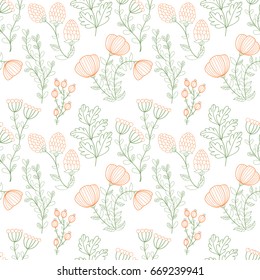 Seamless floral pattern. Botanical background