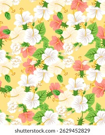 Padrão floral perfeito, botânico, florescente, fundo têxtil de jardim, design de ilustração vetorial.