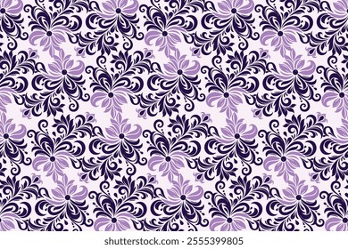 Seamless Floral Pattern with Botanical Elements for Textile, Fashion, and Creative Projects Featuring Elegant Flower Designs and Ornamental Motifs for Unique Patterns