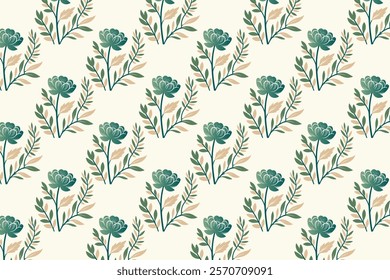 seamless floral pattern with botanical flowers and stems for textile wallpaper wrapping paper nature inspired designs and garden themed backgrounds