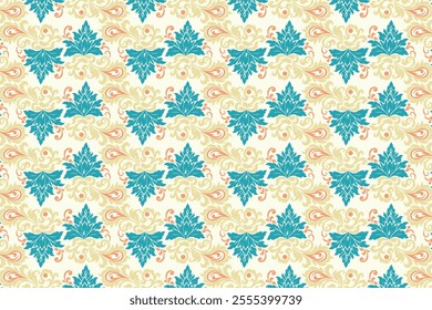 Seamless Floral Pattern with Botanical and Ornamental Motifs for Fashion and Textile Design Featuring Decorative Flower Prints and Elegant Design Elements for Creative Projects