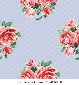 Nahtloses Blumenmuster mit Rosenbuquet Vektor-Illustration EPS8