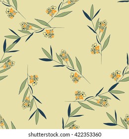 Seamless floral pattern, branch with flowers.