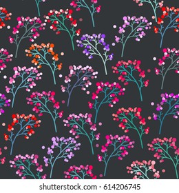 Seamless floral pattern with branches