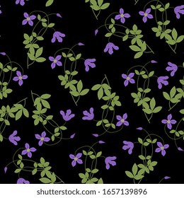 Seamless floral pattern with branches of clematis flower.