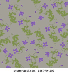 
Nahtlose Blumenmuster mit Ästen von Clemitis-Blumen.