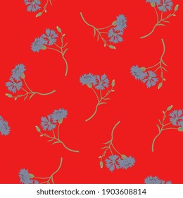 Nahtlose Blumenmuster mit Zweigen von Maisblumen.